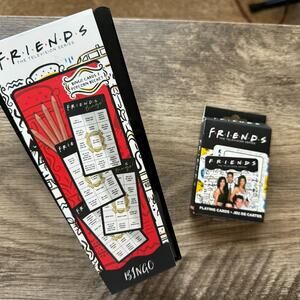 Friends Tv Show Playing Cards and Bingo Game/Popcorn Cup Fan Gift Bundle
